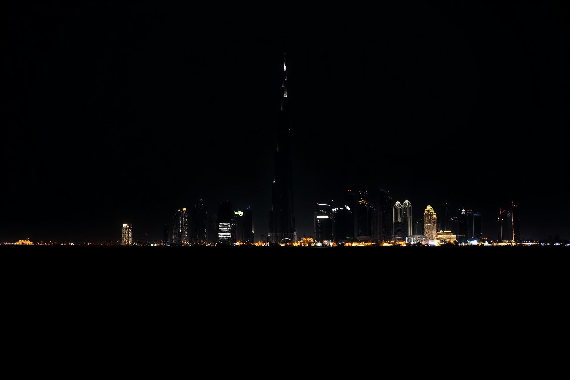 Dubai skyline at night