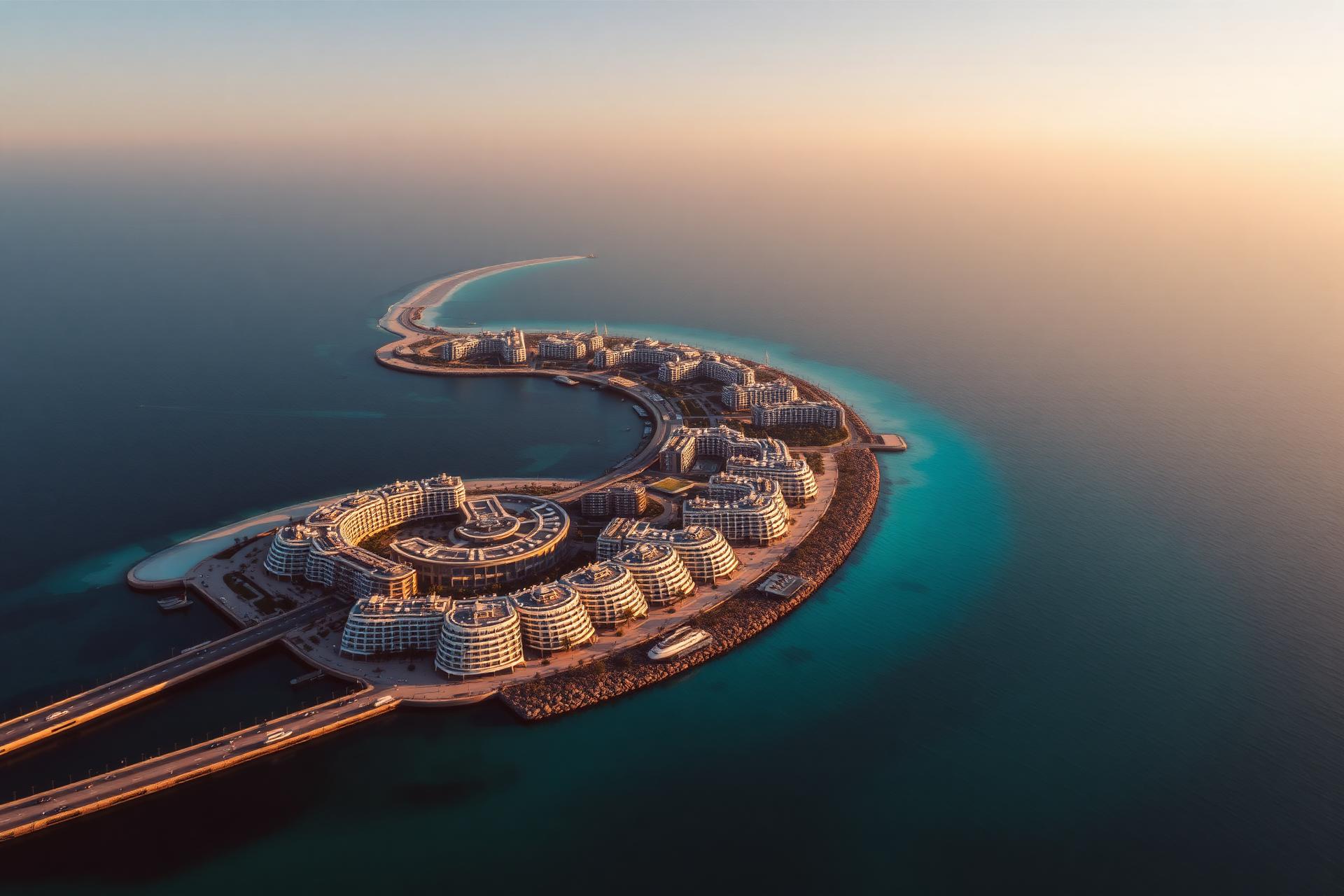 Palm Jumeirah luxury waterfront at golden hour